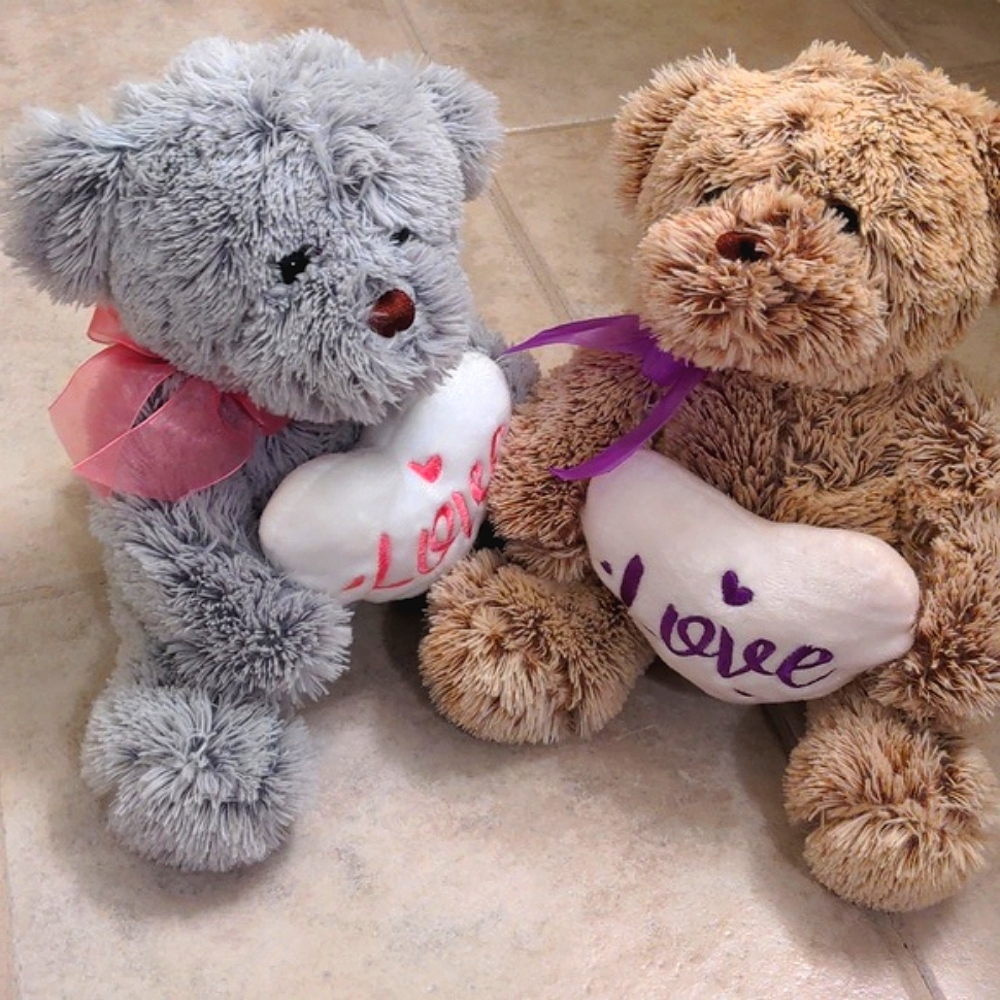 DanDee LOVE Stuffed Teddy Bears x TWO